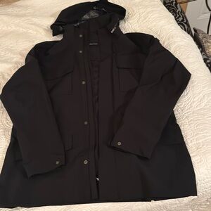 BUGATCHI mid length black coat, XL